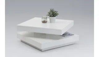 Mesa Centro Blanca Giratoria 67x67x35cm