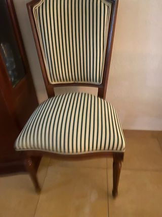 6 Sillas y 2 Sillones Salón Hechas por carpintero