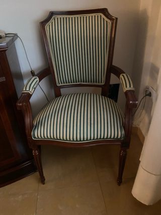 6 Sillas y 2 Sillones Salón Hechas por carpintero
