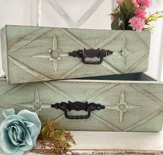 Cajones vintage madera castellana verde envejecido