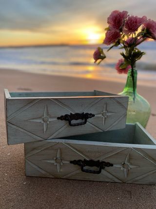 Cajones vintage madera castellana verde envejecido