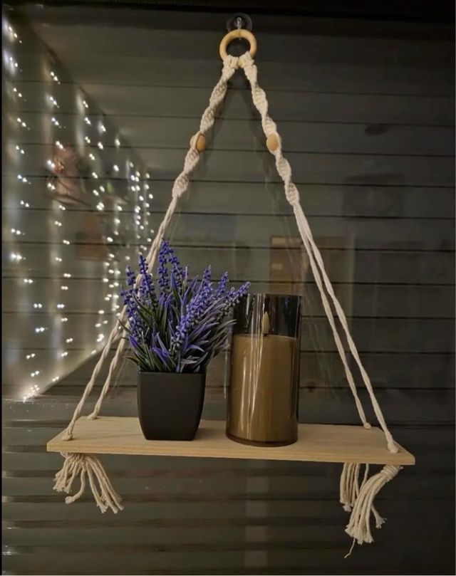 Estantería Colgante Decorativa Madera Nueva