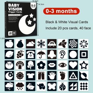 Tarjetas de Estimulación Visual Bebé 0-3 Meses