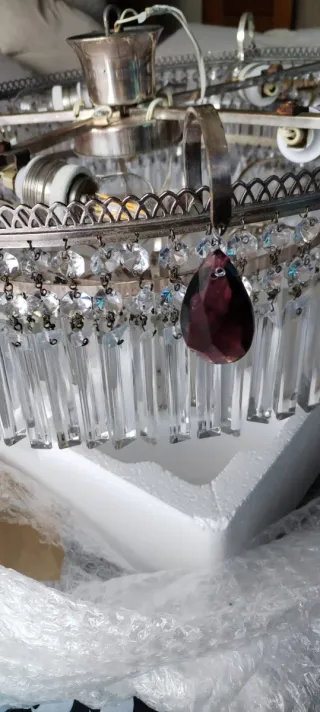 Lámpara de techo de cristal roca