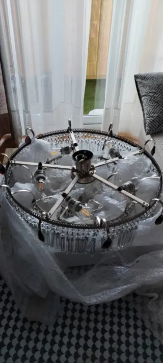 Lámpara de techo de cristal roca