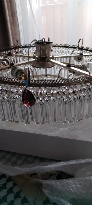 Lámpara de techo de cristal roca