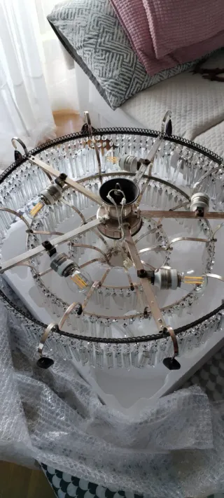 Lámpara de techo de cristal roca