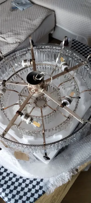 Lámpara de techo de cristal roca