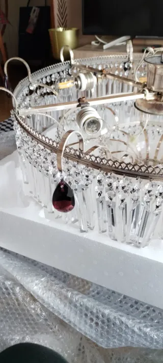 Lámpara de techo de cristal roca