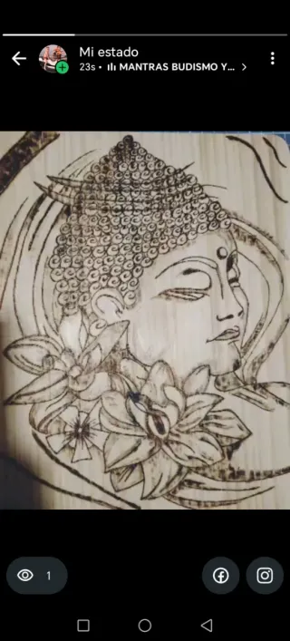 Buda pirograbado