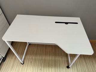 Mesa escritorio plegable blanca
