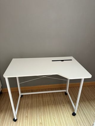 Mesa escritorio plegable blanca