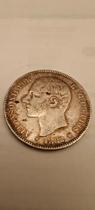 Lote 5 Duros Alfonso XII Plata RARAS