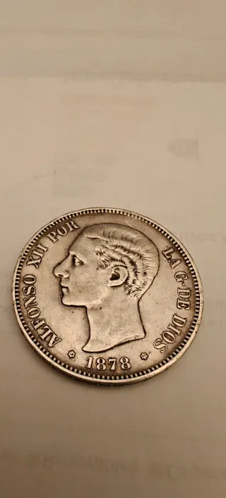 Lote 5 Duros Alfonso XII Plata RARAS