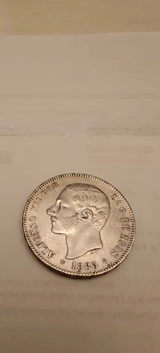 Lote 5 Duros Alfonso XII Plata RARAS