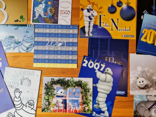 15 Tarjetas Felicitación Michelin Antiguas