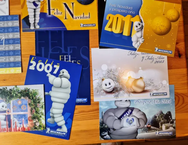 15 Tarjetas Felicitación Michelin Antiguas