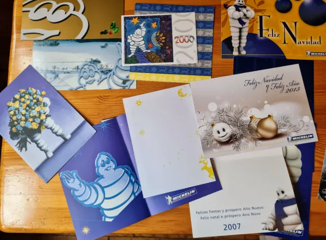 15 Tarjetas Felicitación Michelin Antiguas