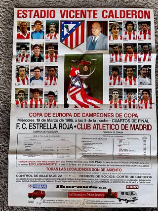 Cartel Estadio Vicente Calderón 1986