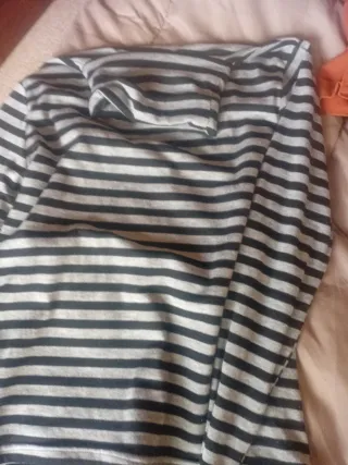 Jersey cuello alto rayas gris y negro Talla XS