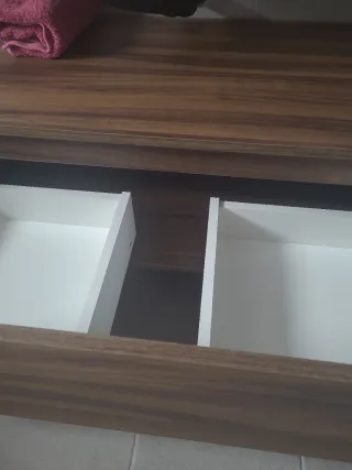 Mueble de baño cajonera madera nogal