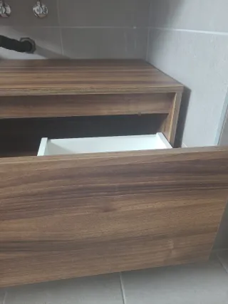 Mueble de baño cajonera madera nogal