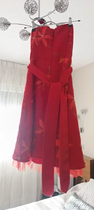 Vestido rojo fiesta boda comunión bautizo