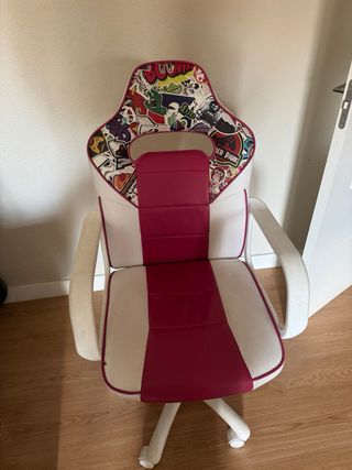 Silla Gaming Blanco y Rosa