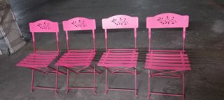 Sillas de jardín plegables rosas 4 unidades x 50 €