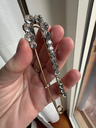 Maxi spilla da balia strass 10 cm