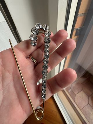 Maxi spilla da balia strass 10 cm