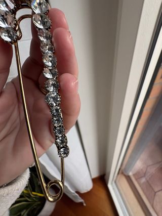 Maxi spilla da balia strass 10 cm