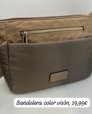 Bolso bandolera color visón