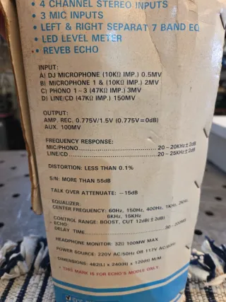 Mesa de mezclas Disco con ecualizador y eco