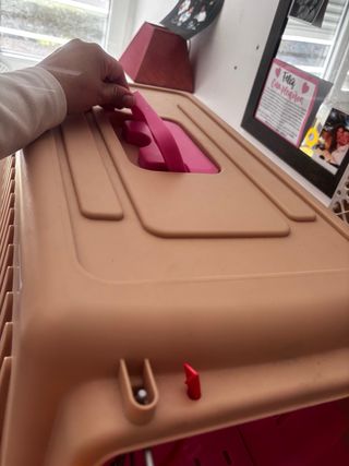 Transportín gato/perro ,beige y rosa