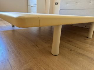 Base tapizada cama 150x190 beige/blanco