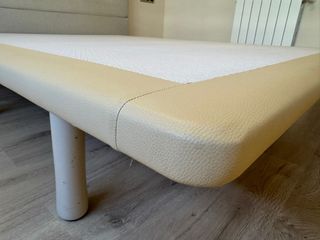 Base tapizada cama 150x190 beige/blanco