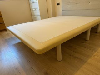 Base tapizada cama 150x190 beige/blanco