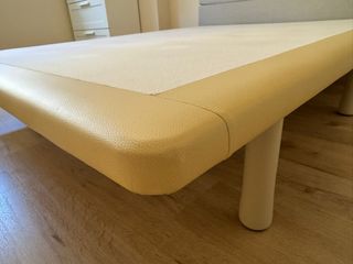 Base tapizada cama 150x190 beige/blanco
