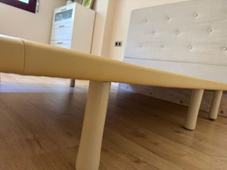 Base tapizada cama 150x190 beige/blanco