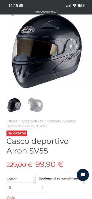 Casco Modular Airoh SV55S Negro