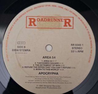 Vinilo LP Apocrypha - Area 54