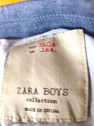 Americana Zara niño azul lino