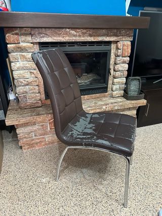 4 Sillas Comedor Piel Sintética Cromadas