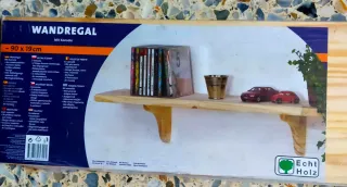 5 estantería de pared de madera 90x19cm