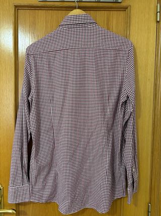 Camisa cuadros Massimo Dutti roja y blanca