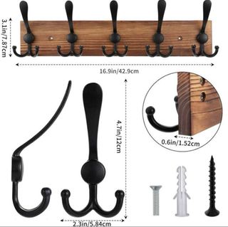 Perchero de pared madera y metal