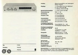 Amplificador Philips F-4121 Hi-Fi