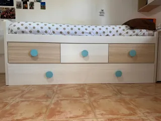 Cama nido 90*200 con cajones y colchones