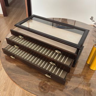 Mueble expositor colecciones cristal y madera